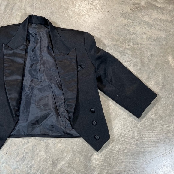 🎒superior Black Tuxedo Style Kids Blazer Size 10 YRS - Picture 4 of 6